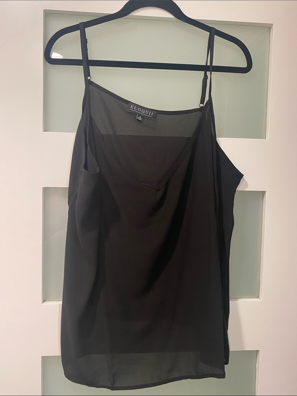 Eloquii Black Sheer Overlay Camisole
